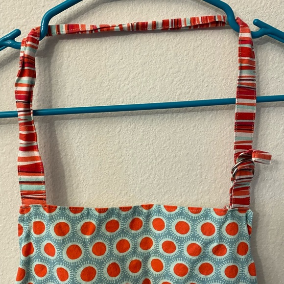 2 Aprons: Feliz navidad pattern. Red and blue dot/ stripes. - Picture 10 of 13